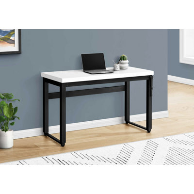 Bureau d'ordinateur, bureau personnel, debout, réglable, travail, métal noir, contemporain, moderne