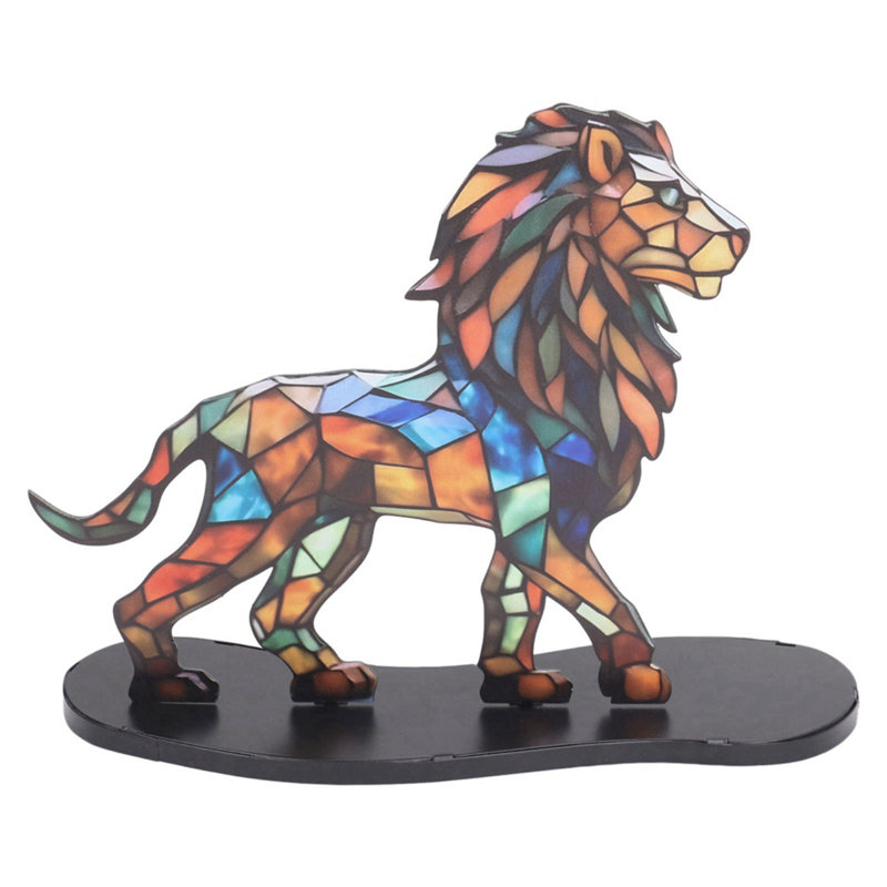 2D Stained Acrylic Animal Statue Home Decor - Colorful Dragons, Foxes, Sharks, Whales Figurines Decorations For Home,Bookshelf,Bedroom,Tv Stand Decor,Office Decor,Shelf Decor