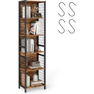 175.6cm H x 40cm W Metal Bookcase