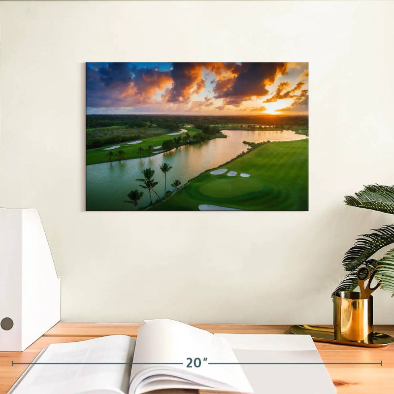 Harpa Golf Course Sunset, 8" H x 12" W