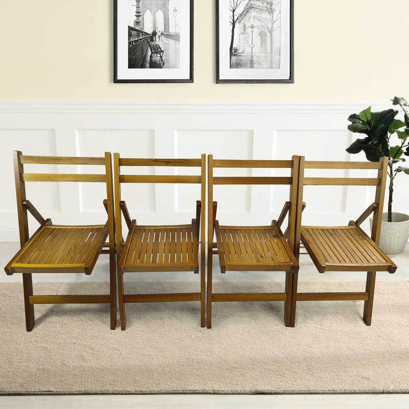 4 chaises pliantes en bois massif - pour toutes les chaises de couleur miel de tous les besoins