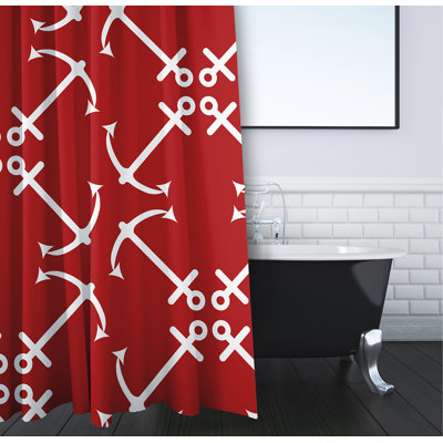 Rideau de douche simple à imprimé géométrique