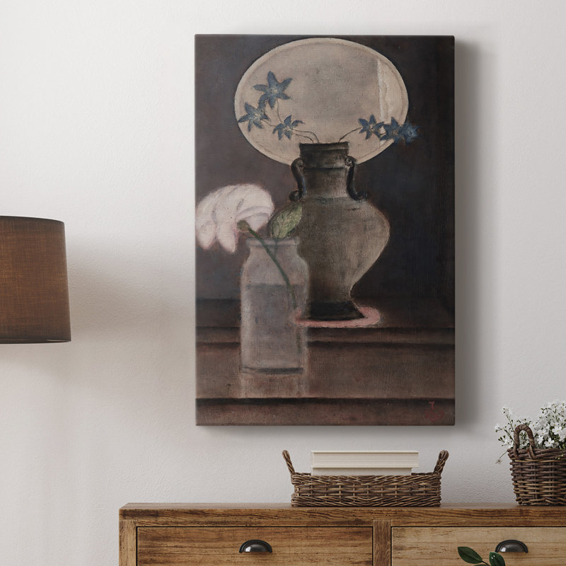 Imprimé floral rétro CIV - galerie enveloppée Cavas, H 18 po x l 12 po