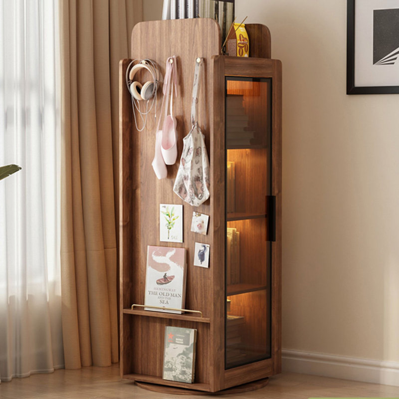 Vitrines en bois massif brun noisette