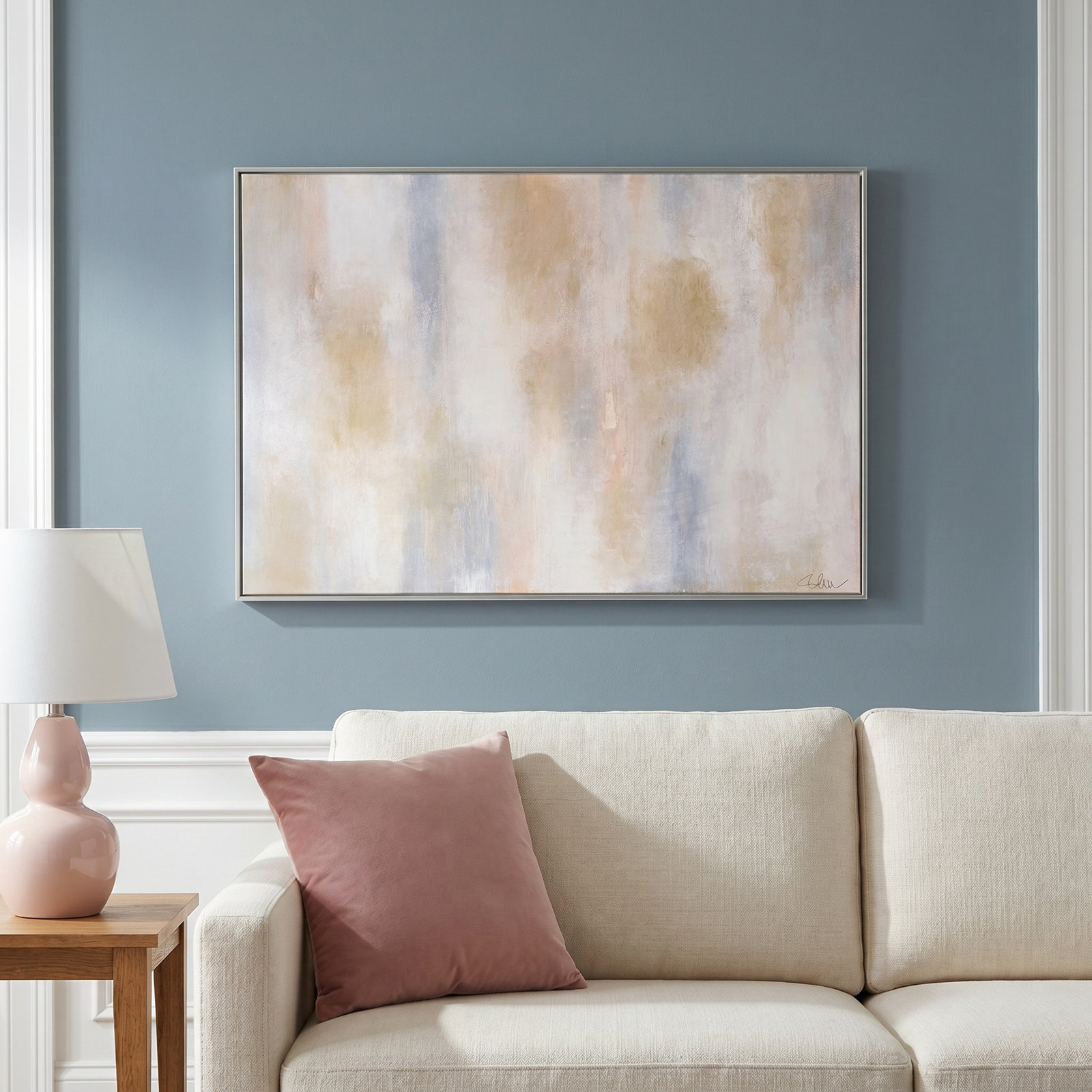 Cassiel "Pulsating Shimmer" Print, 30" H x 40" W x 2" D, White Framed
