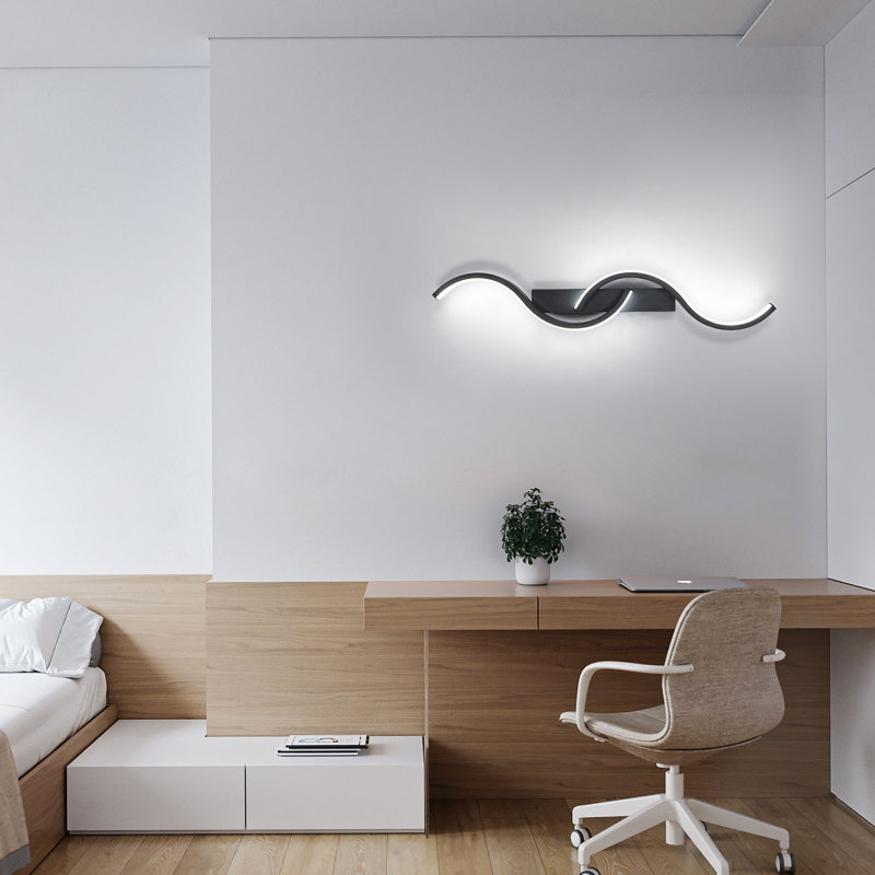 2-Light S-Shaped LED Flush Mounted Sconce