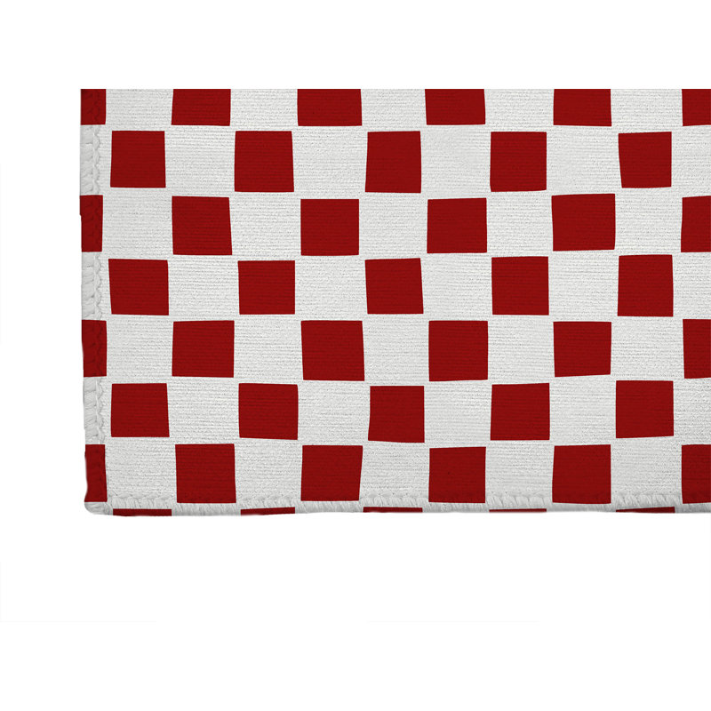 Paillasson damier, Rouge canneberge, L 60 po x L 36 po