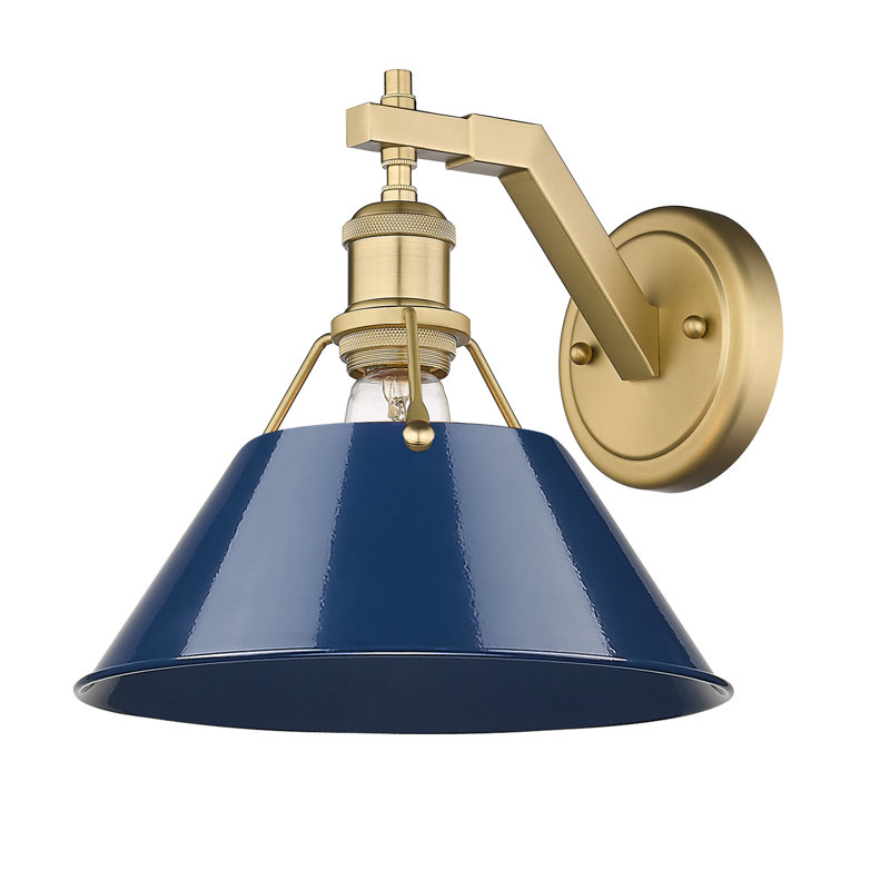 Applique murale articulée 1 lumière à intensité variable Weatherford, Bleu marine, Bronze champagne brossé