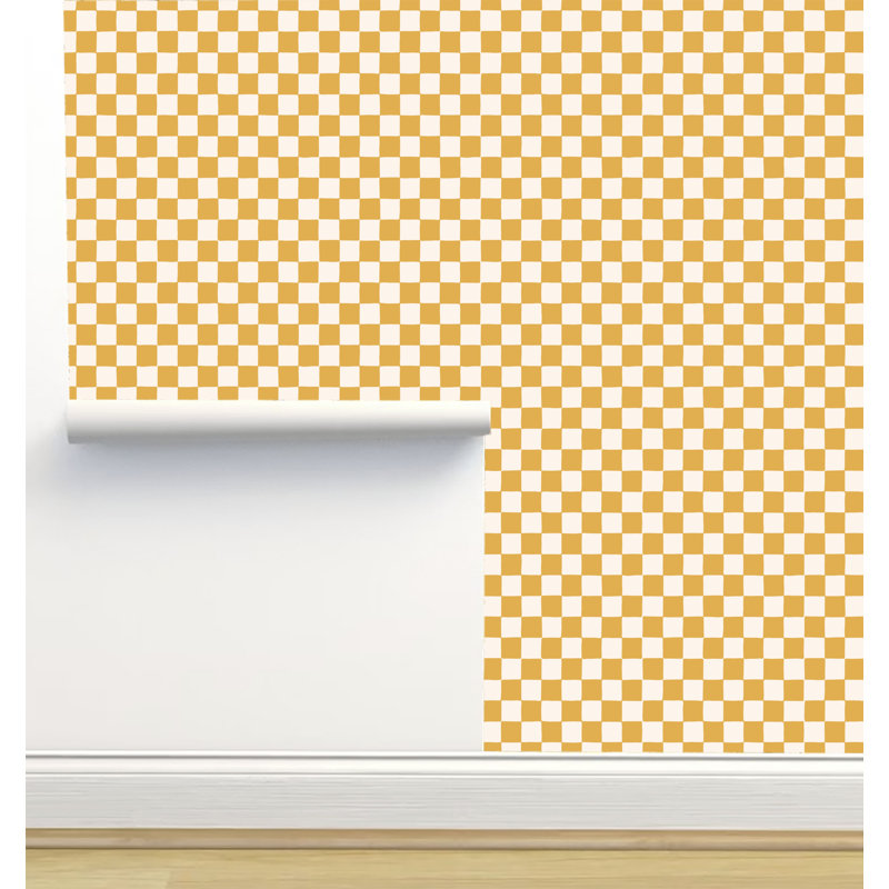Rouleau de papier peint auto-adhésif texturé L 12 pi x l 2 po Erin Kendal Designs, Jaune ananas