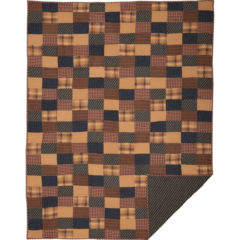 Patriotic Cotton Patchwork Quilt, Twin Quilt