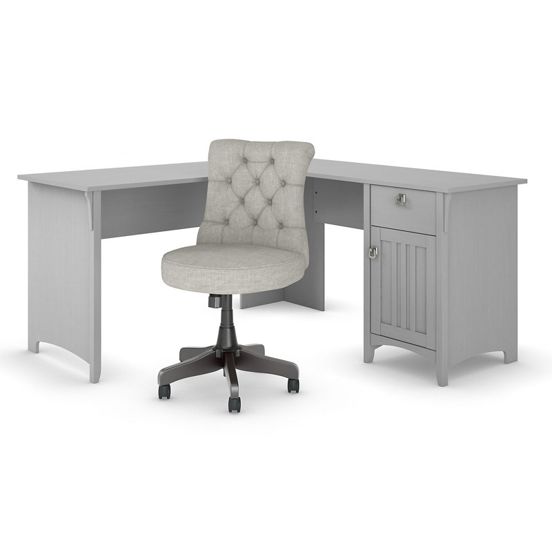 Ozro L-Shaped Executive Desk, Cape Cod Gray
