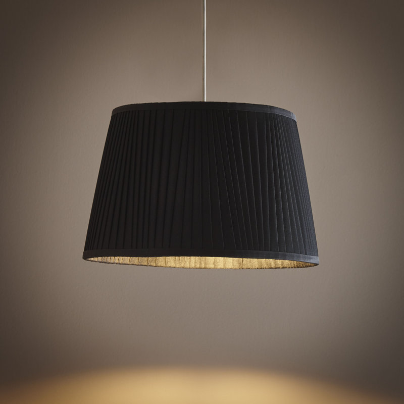 22 cm H Empire Silk Lamp Shade ( Uno ), Black