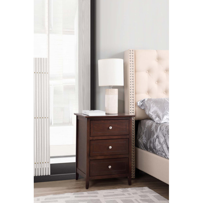 Emjay 3 - Drawer Nightstand, Cappuccino