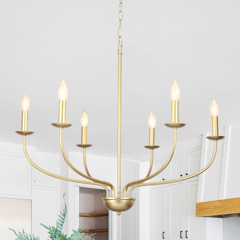 Ayrie 6 - Light Dimmable Classic / Traditional Chandelier, Industrial Vintage Candle Ceiling Light for Kitchen Island, Bedroom, Foyer, Living Room, Office