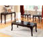 Table basse 3 pièces Pieds de cabriole de style traditionnel et table basse 1X Table de bout 2X