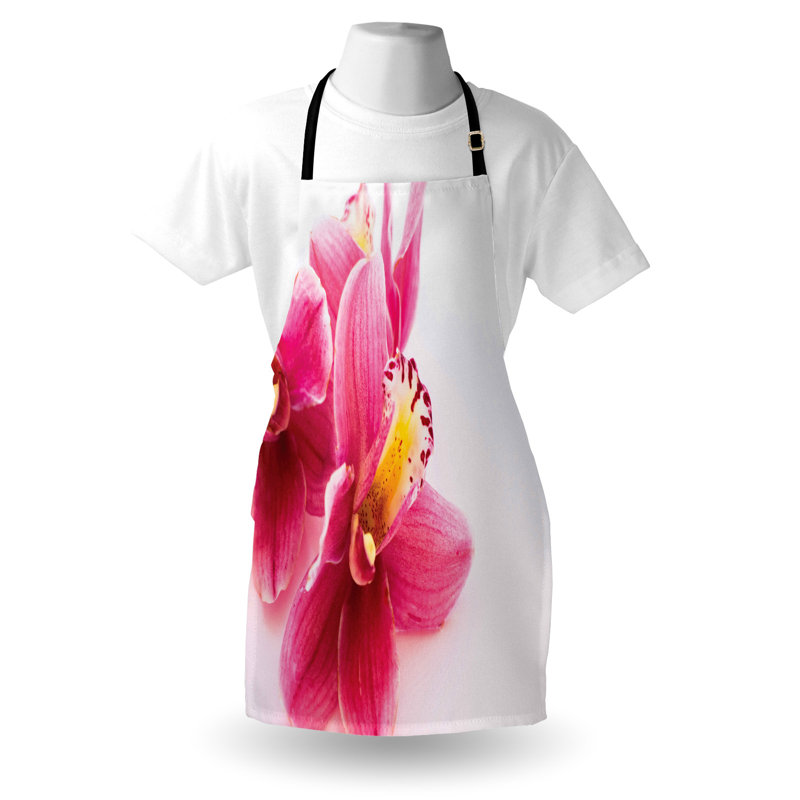 Bungalow rose tablier rose foncé unisexe gros plan vue adulte taille rose vif orange