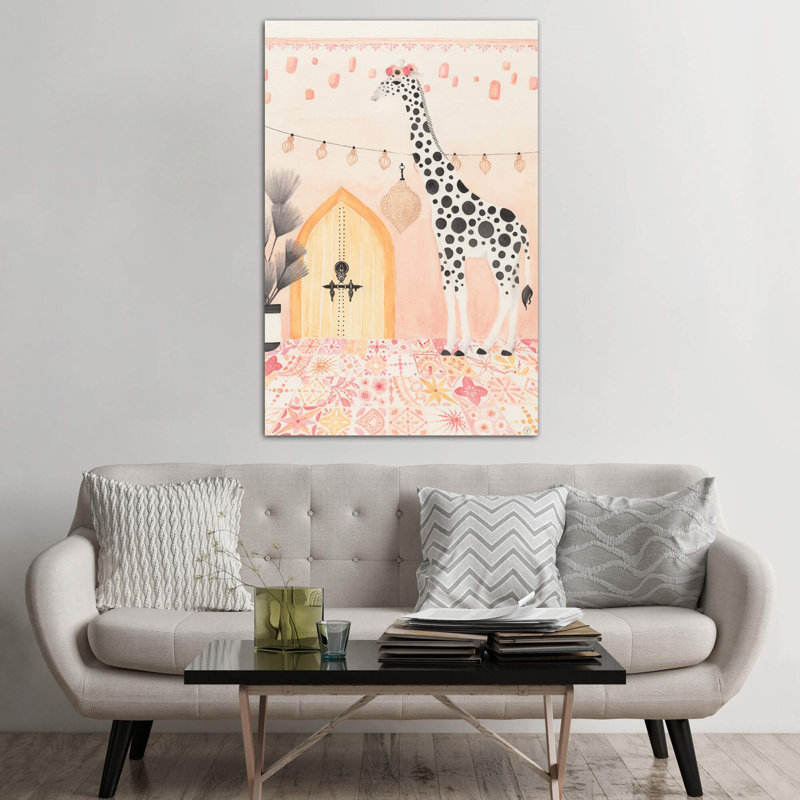 Girafe au Maroc, art encadré, Toile tendue, H 60 po x l 40po x P 1,5 po