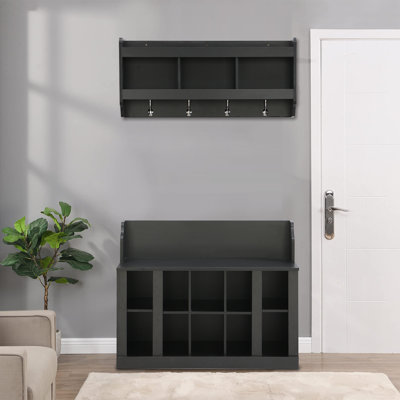 Wood Shoe Storage Bench