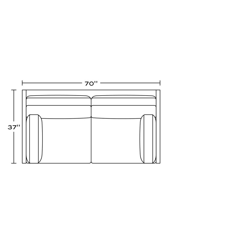 Skinny Fat Loveseat (70"), Performance Weave - Basil