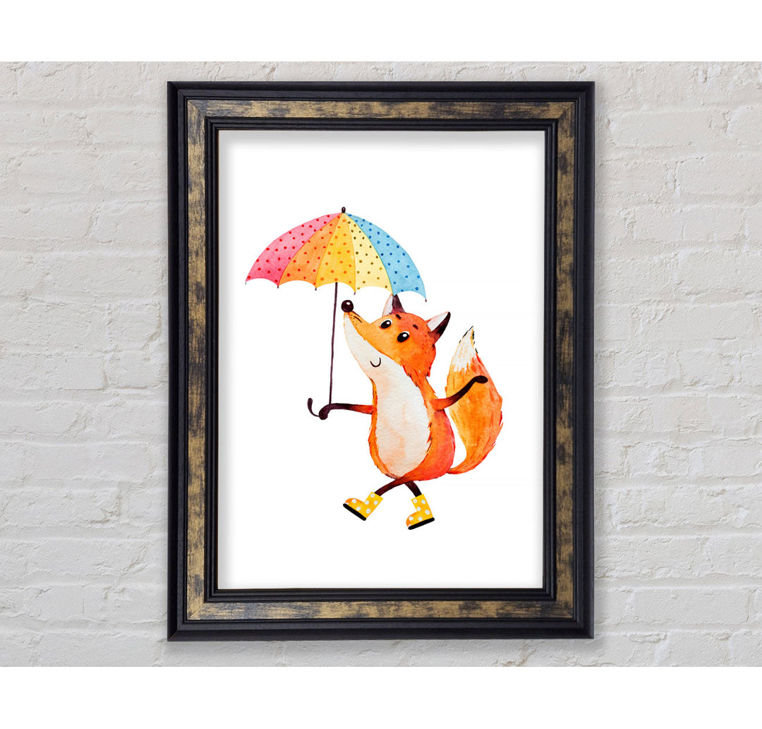 Foxy in the Rain - Einzelne Bilderrahmen Kunstdrucke