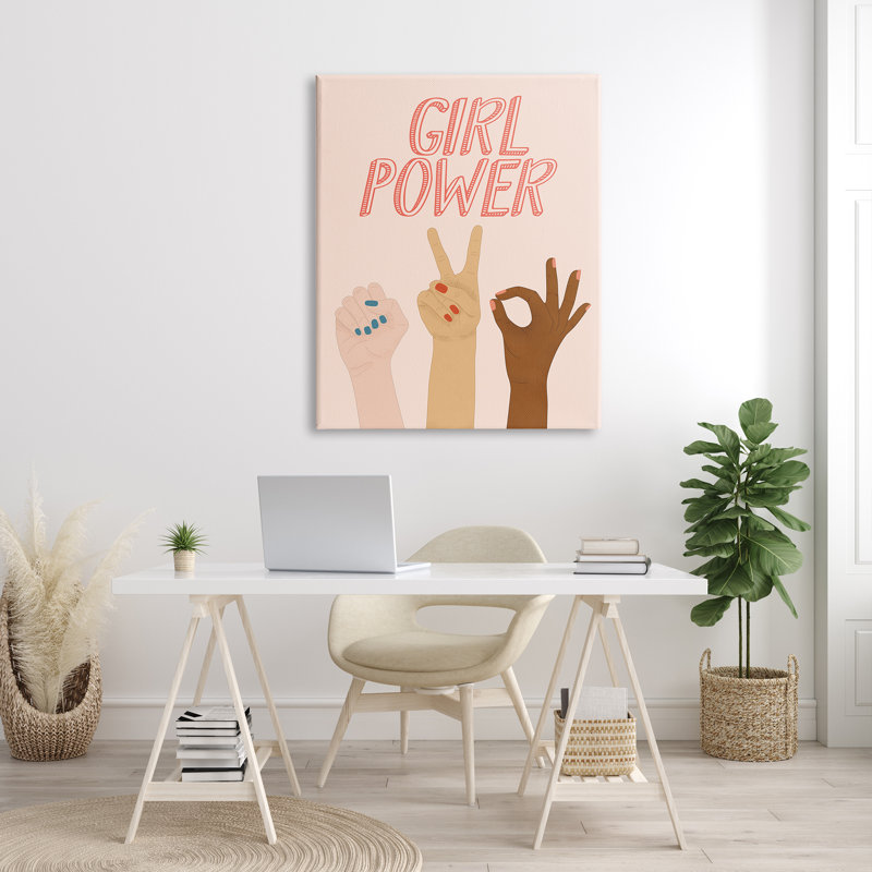 Girl Power Pop - Impression sur toile, H 48 po x l 36 po, Toile tendue