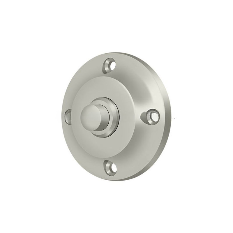 Deltana BBR213U15 Bell Button; Round Contemporary; Satin Nickel Finish, Satin Nickel
