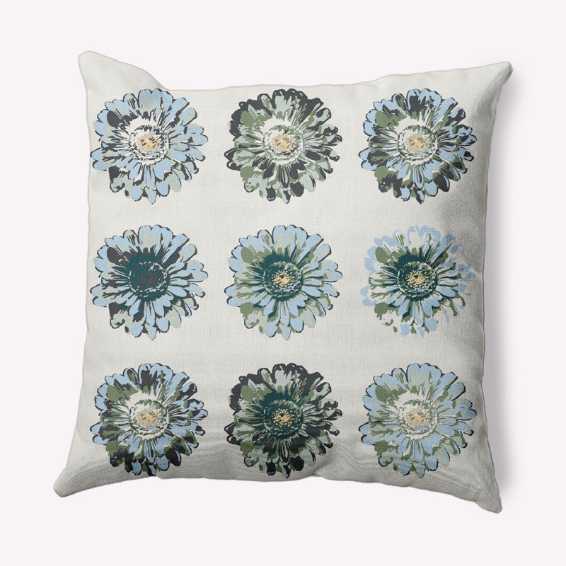 Coussin décoratif intérieur / extérieur Gypsy Floral, Vert, 20 po x 20 po