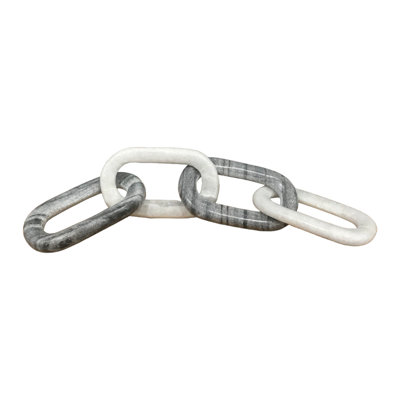 Marble 4 Link Oval Chain - White/Gray