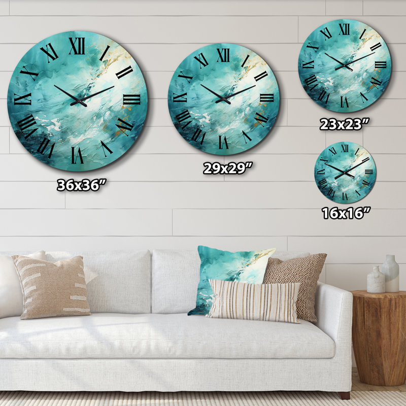 Cleetus - Horloge murale paysage abstrait, Moyenne