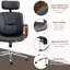 Chaise de bureau, chaise de bureau pivotante à hauteur réglable, noir