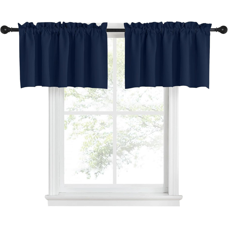 Polyester Blackout Rod Pocket Valance, 52" W x 18" L, Navy