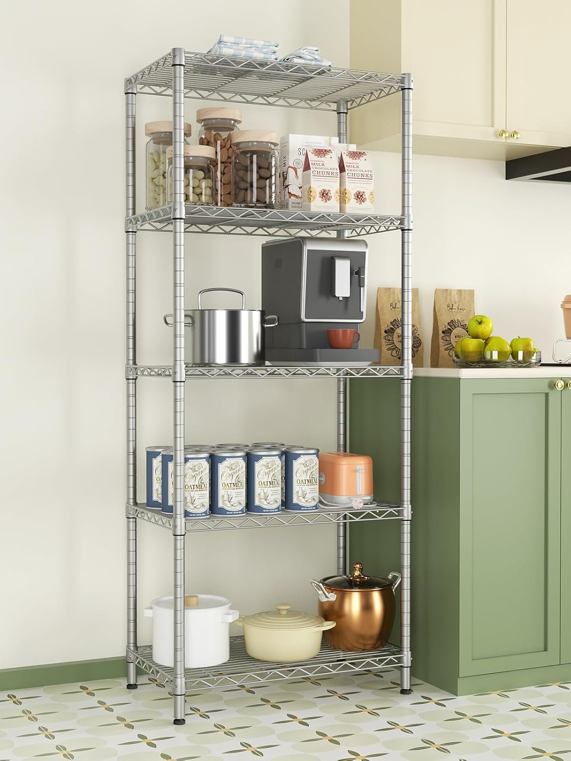The Holiday Aisle® 5 Tier Storage Rack ,Wire Shelving Unit Storage