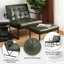 Fauteuil et repose-pieds en cuir Buren-101040976