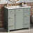 36'' Free-Standing Bathroom Vanity With Ceramic Sink, Cabinet With One Doors And 3 Drawers-246214498