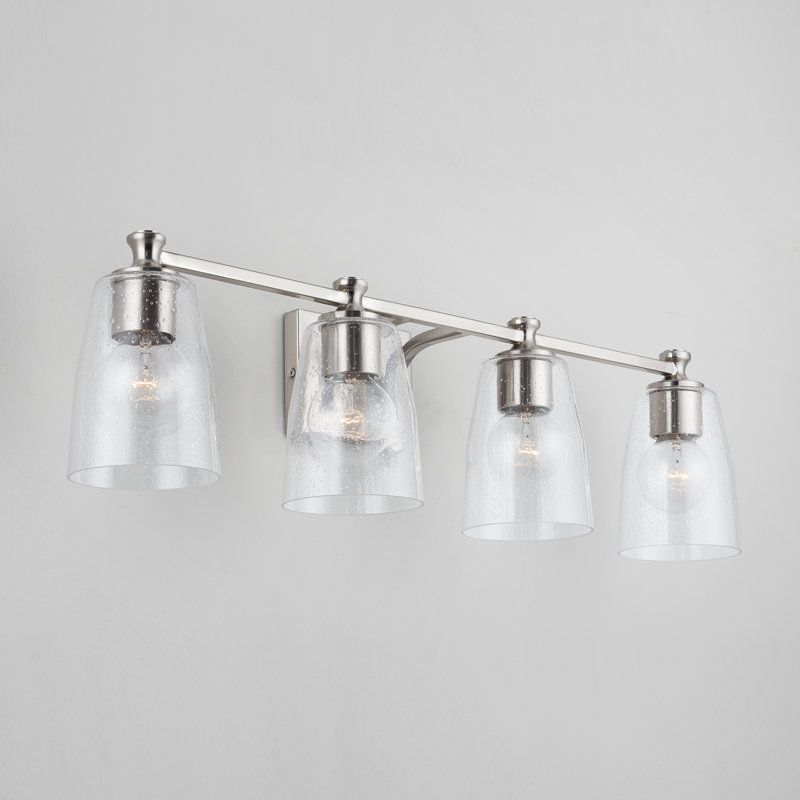 Éclairage pour meuble-lavabo à intensité variable Myles, Nickel brossé, Norme A19, 4