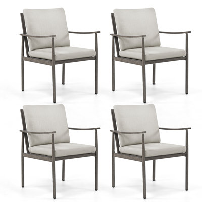 4 chaises de salle à manger avec coussins amovibles