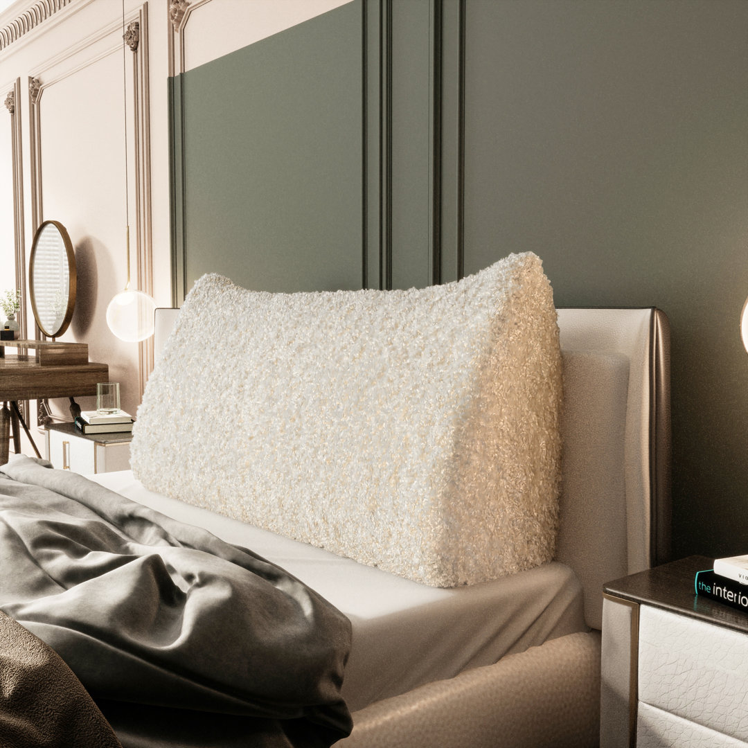 Sit-up Back Comfort Plush Fur Headboard Wedge Reading Pillow Back Support Backrest Cushion WOWMAX