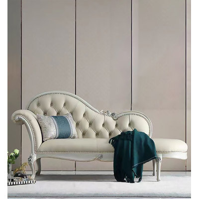 French-Style Solid Wood Single-Person Recliner, Bedroom Bedside Lounge Chair