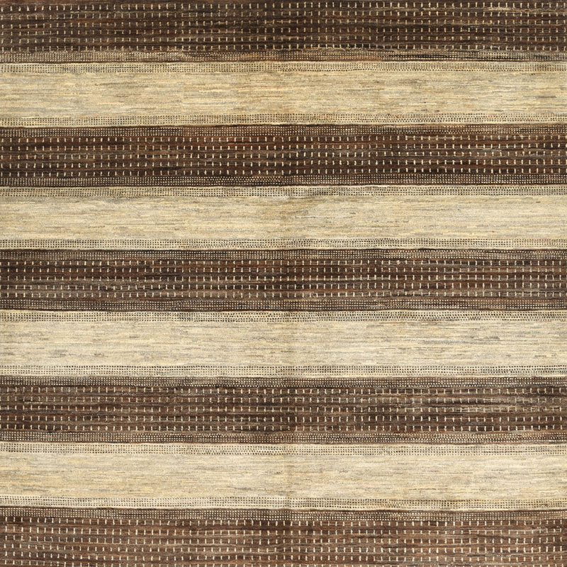 Tapis contemporain brun / gris, Carré 3 pi