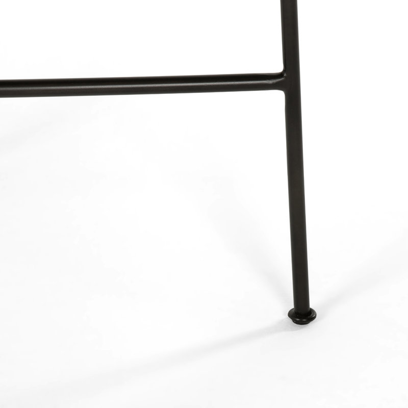 Kenza Counter Stool, Bar Stool (30” Seat Height), Black, Vegan Leather-Black