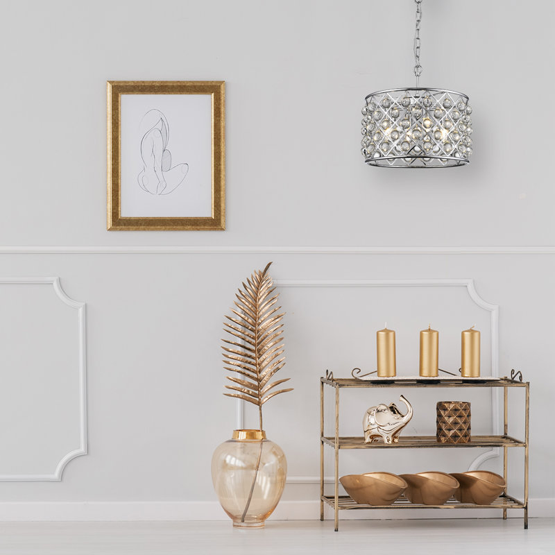 Katharine 4 - Light Metal Drum Pendant, Chrome