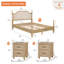 Ensemble de chambre Scarlett 3 pièces, cadre de lit Queen avec tête de lit et ensemble de 2 tables de chevet à 2 tiroirs, chêne