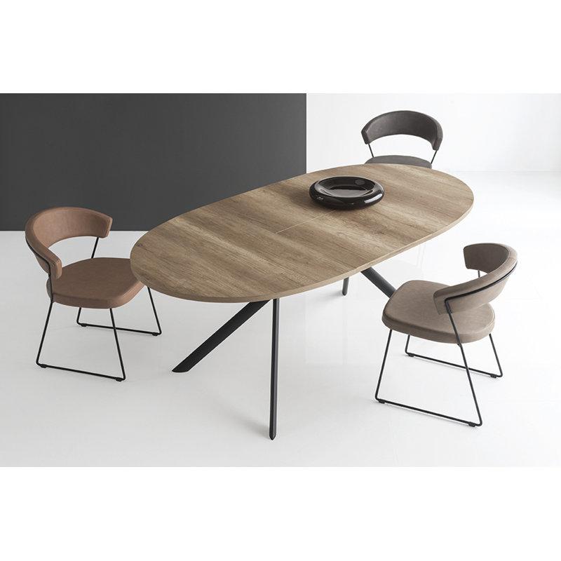New York Upholstered Armless Chair with Sled Base, Matt Black, Desert
