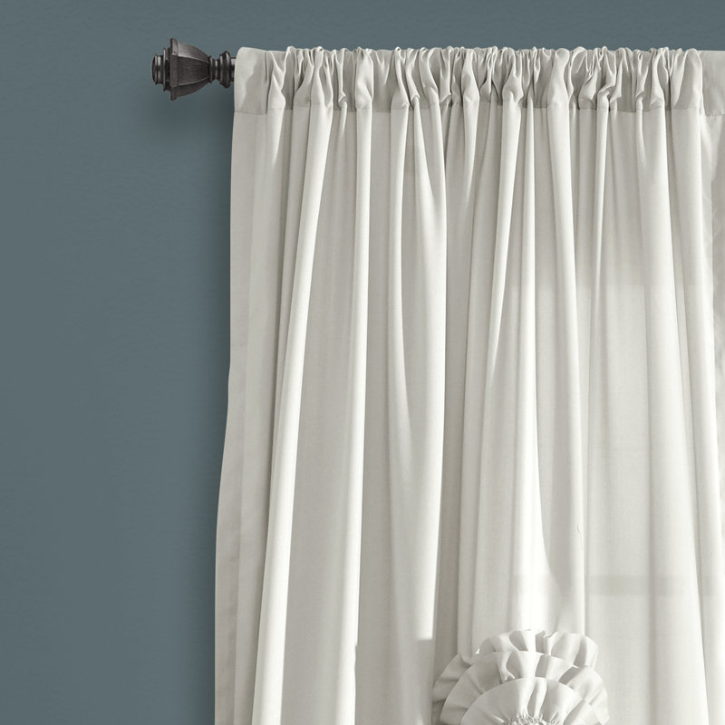 Semi Sheer Curtain Single Panel, Light Grey, 137cm W x 213cm L