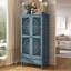 Armoire haute rustique bleu antique-304457186
