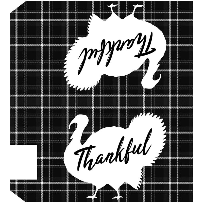 Couvercle de boîte aux lettres magnétique Thanksgiving Home, H 5 po x l 20 po, Noir et blanc
