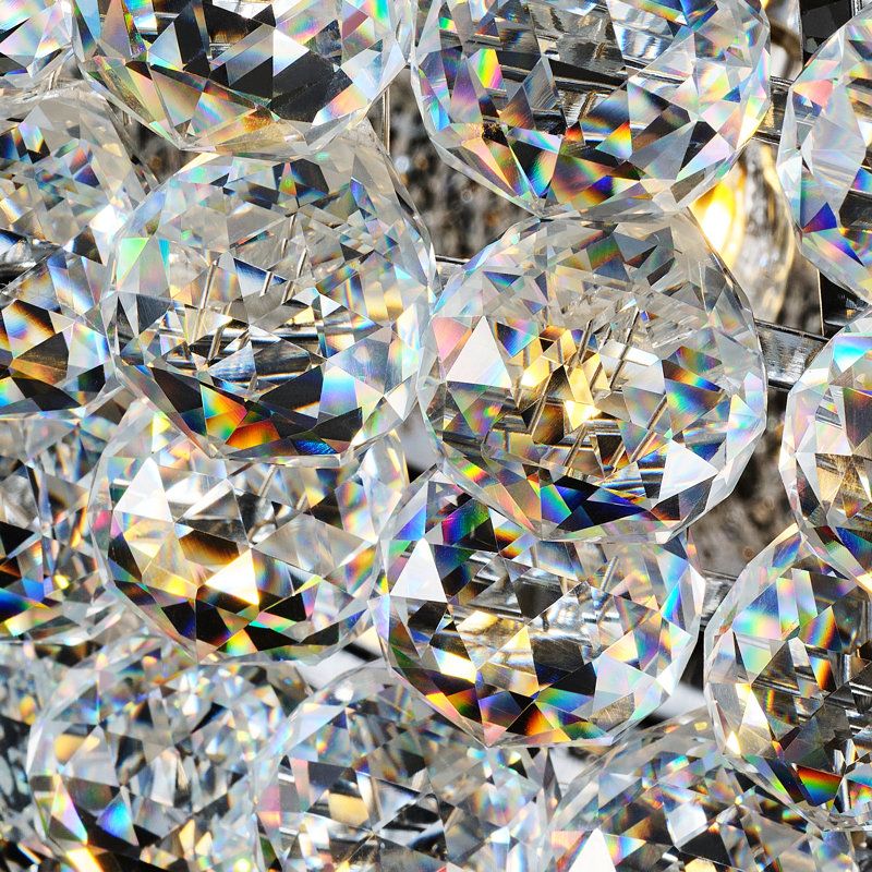 32-Inch Crystal Chandelier, Chrome chrome