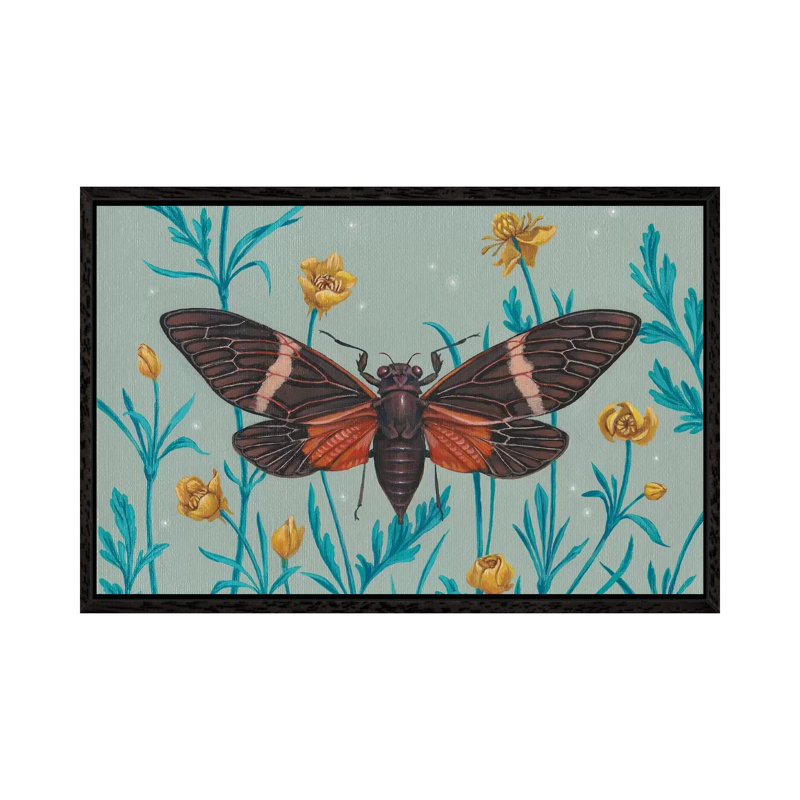 Among The Buttercups by Vasilisa Romanenko - Print on Canvas, 66.04cm H x 101.6cm W x 3.81cm D, Black Framed