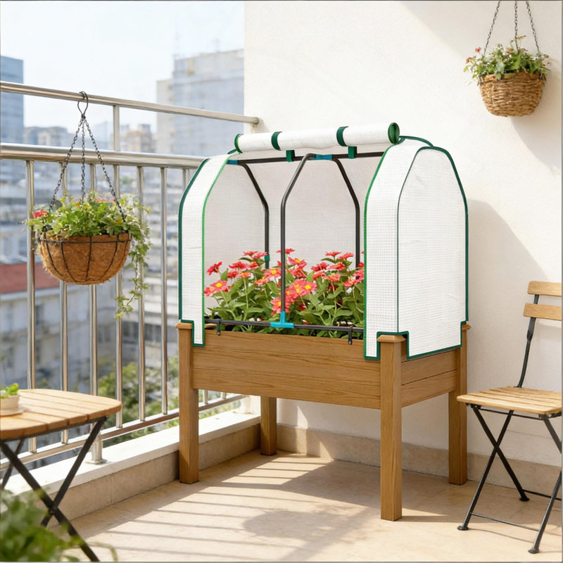 Boîte à fleurs d'extérieur, lit de jardin surélevé pratique, 46.9" H x 35.4" W x 21.7" D, Dark Brown