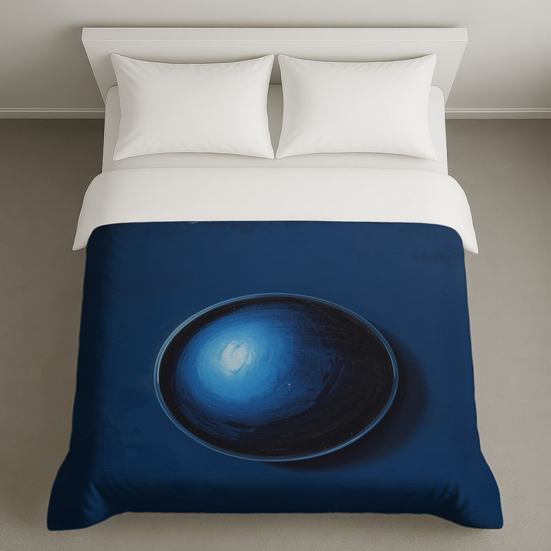 Housses de couette sphériques bleues sur toile, Lit simple